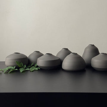 3" Charcoal Vases