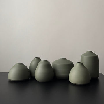 3-5" Ivy Green Vases