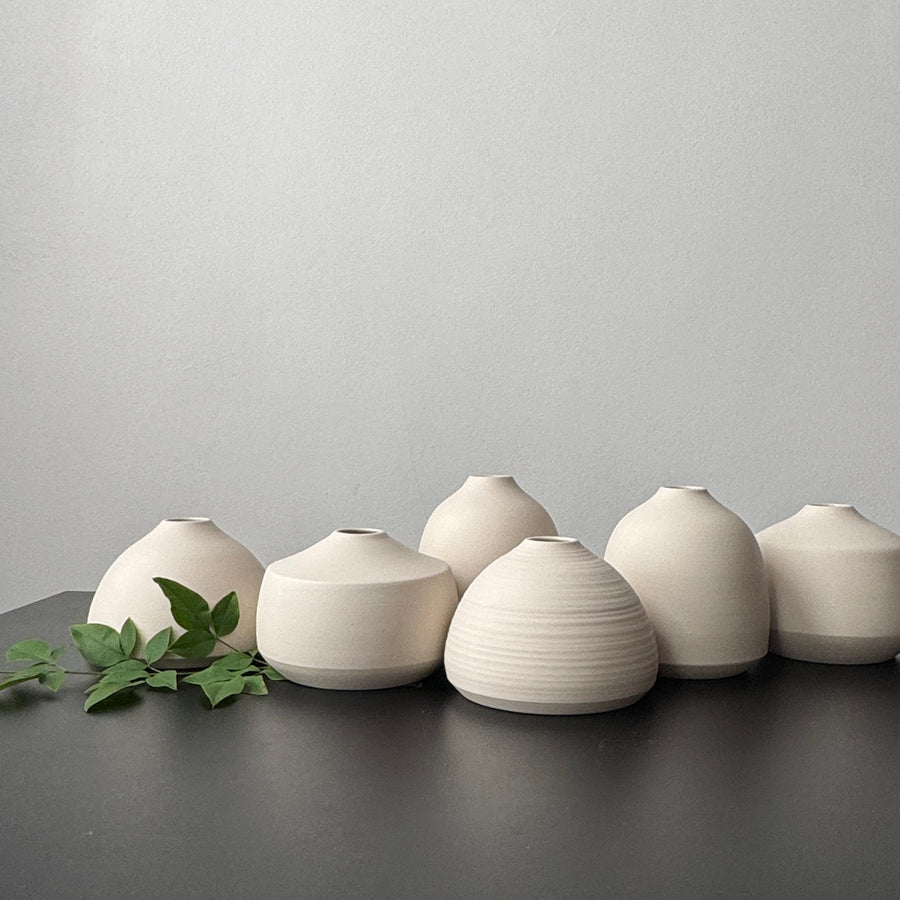 3" Kaolin White Vases