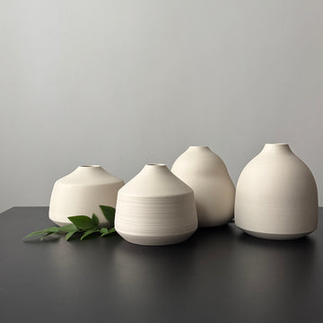 4" kaolin white vases