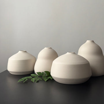 6-8" Kaolin White Vases