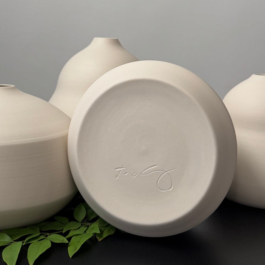 6-8" Kaolin White Vases