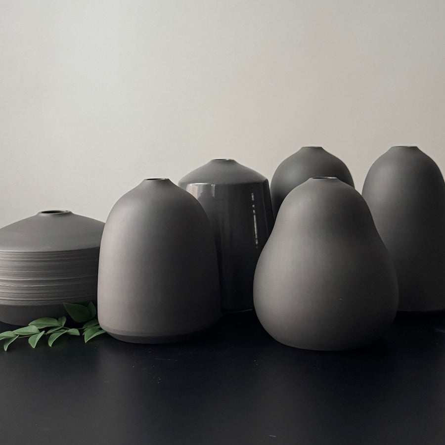 7" Charcoal Vases