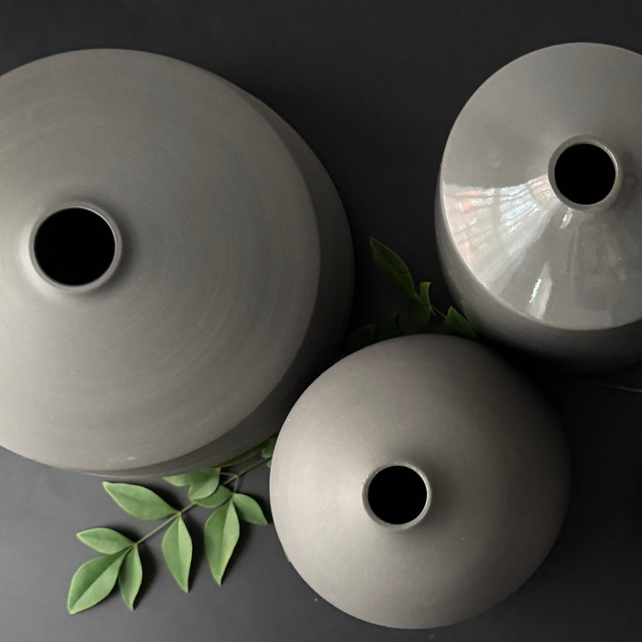 7" Charcoal Vases