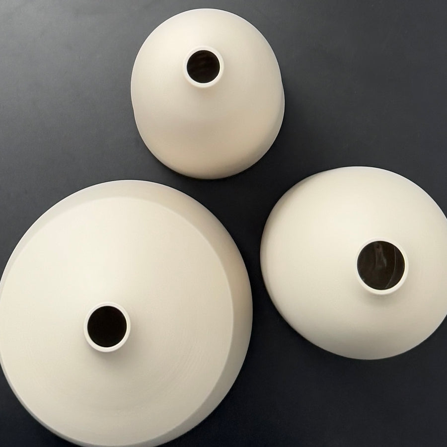 8-10" kaolin white vases