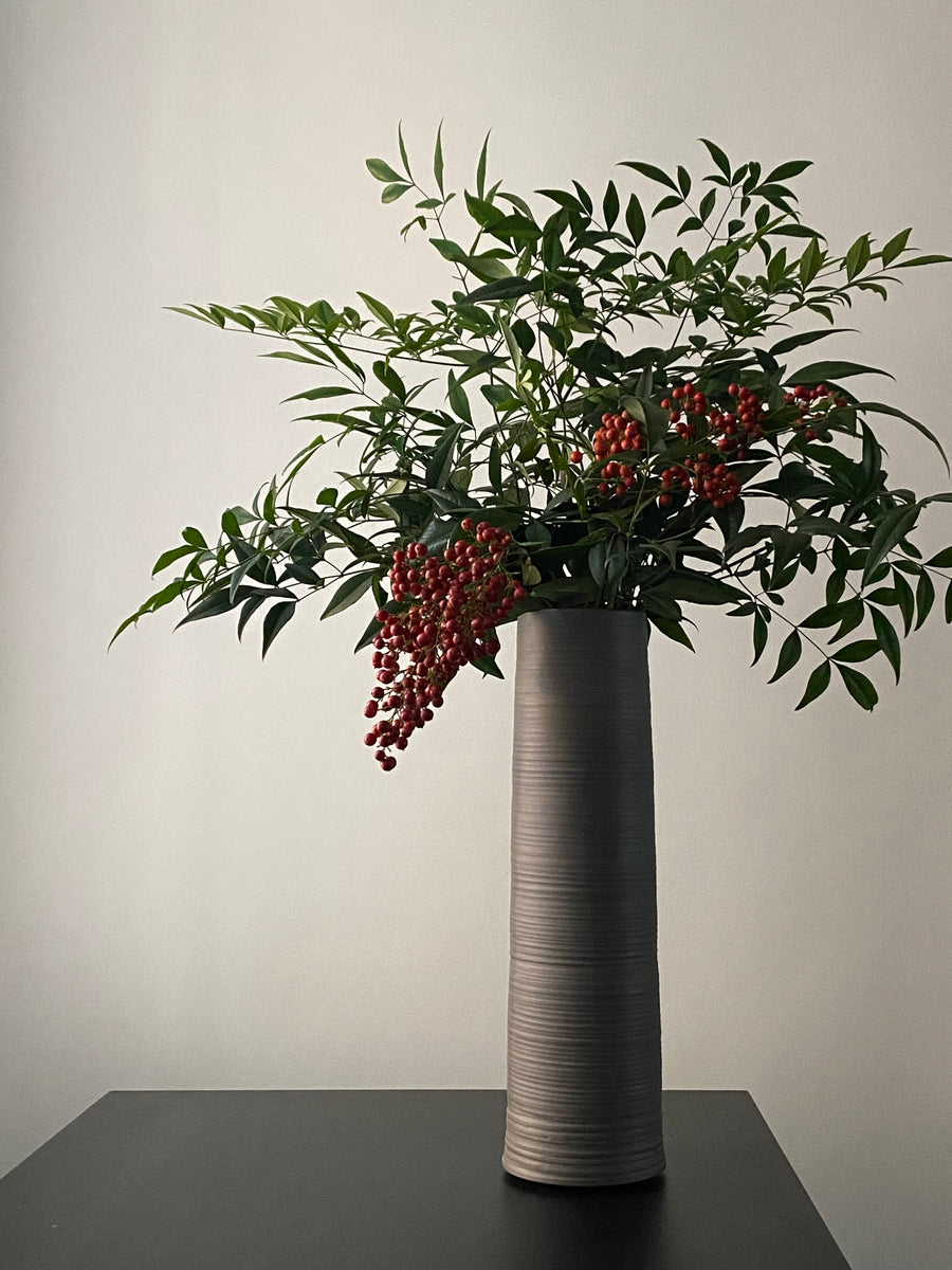 Charcoal column vase