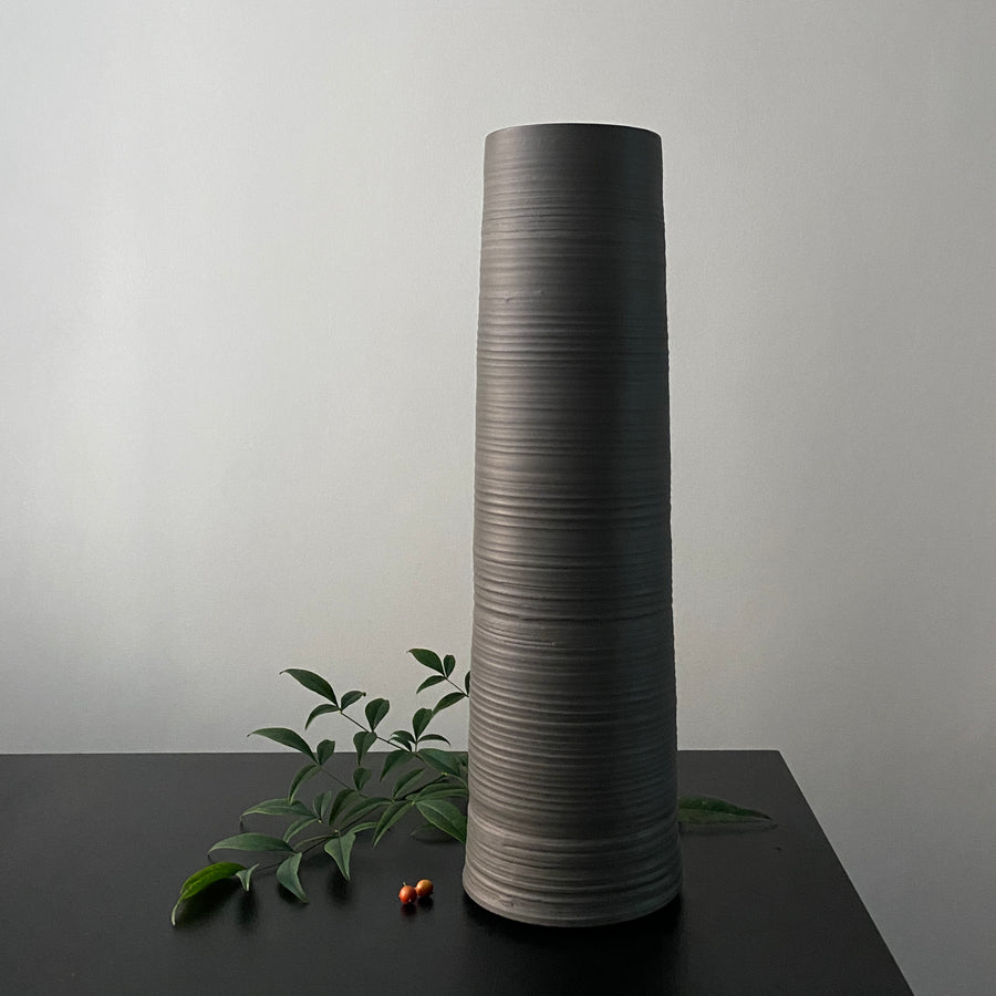 Charcoal column vase