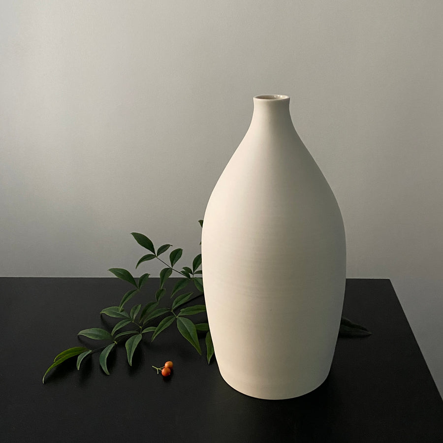 White bottle vase