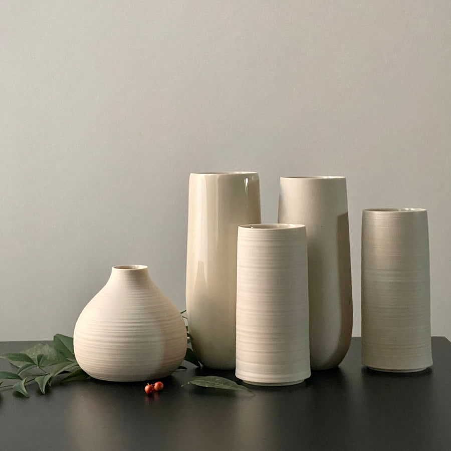 Small white vases